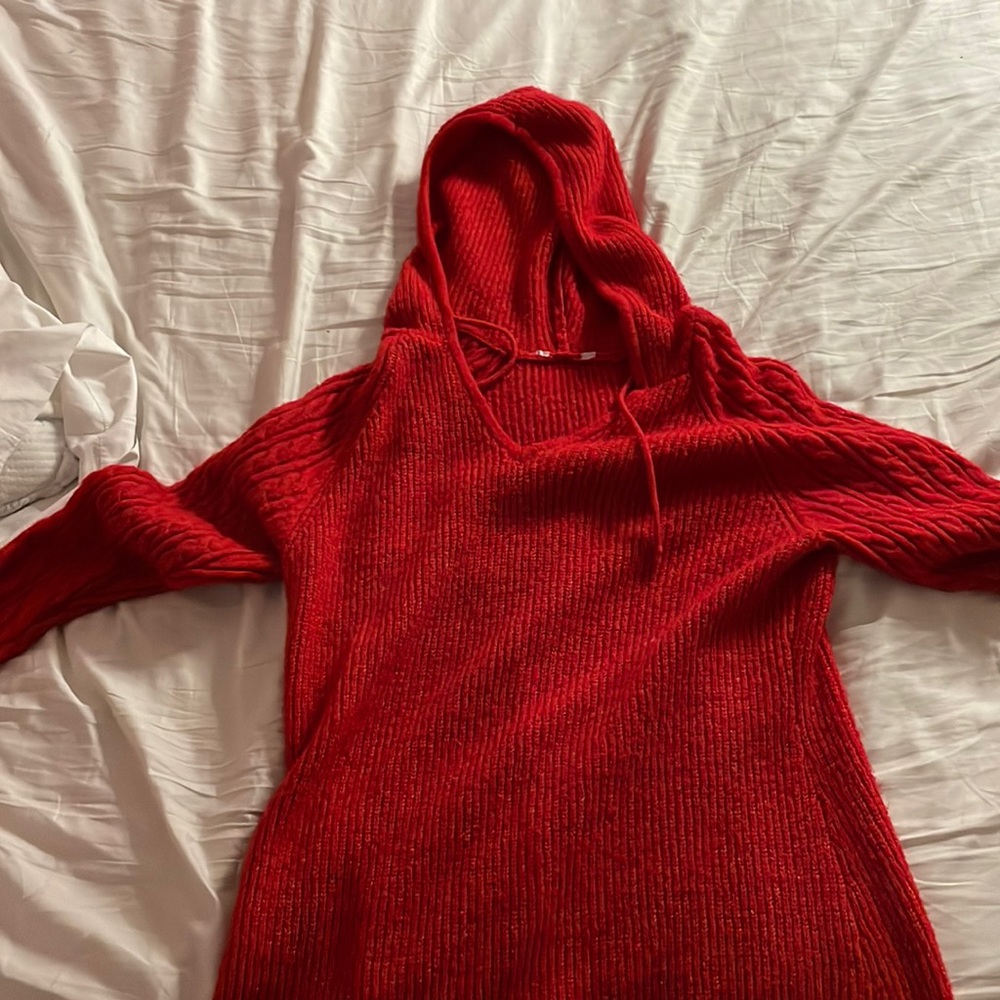 Red sweater dress